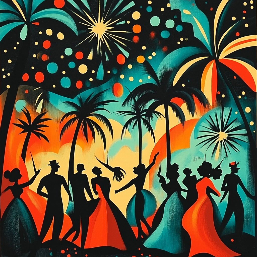 Henri De Toulouse-Lautrec Inspired Carnival Night paint by color