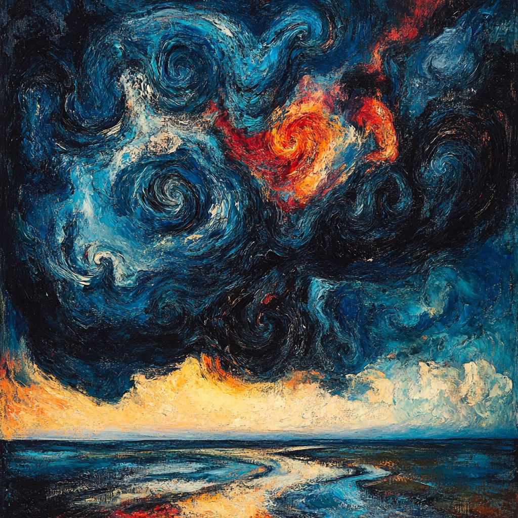 Edvard Munch Inspired Stormy Sky Paint by numbers kits