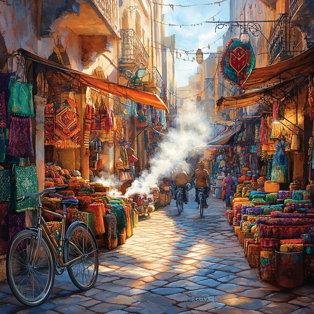 Feather Market Street Lahore Pakistan Painting by numbers kit