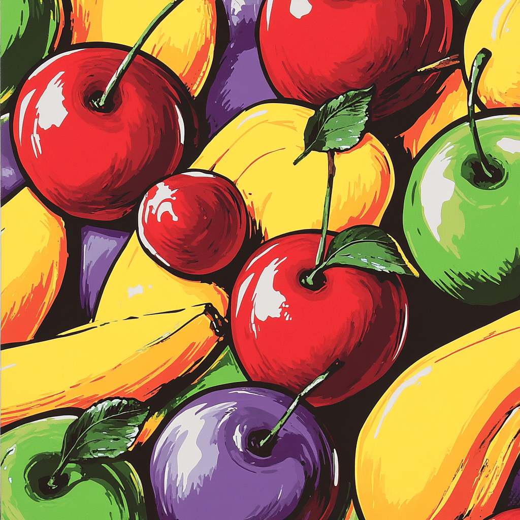 Andy Warhol Inspired Vibrant Fruit Pop Art Numbered painting kits
