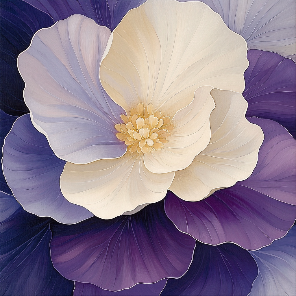 Georgia O’Keeffe Inspired Magnified Evening Primrose In Violet paint by numbers