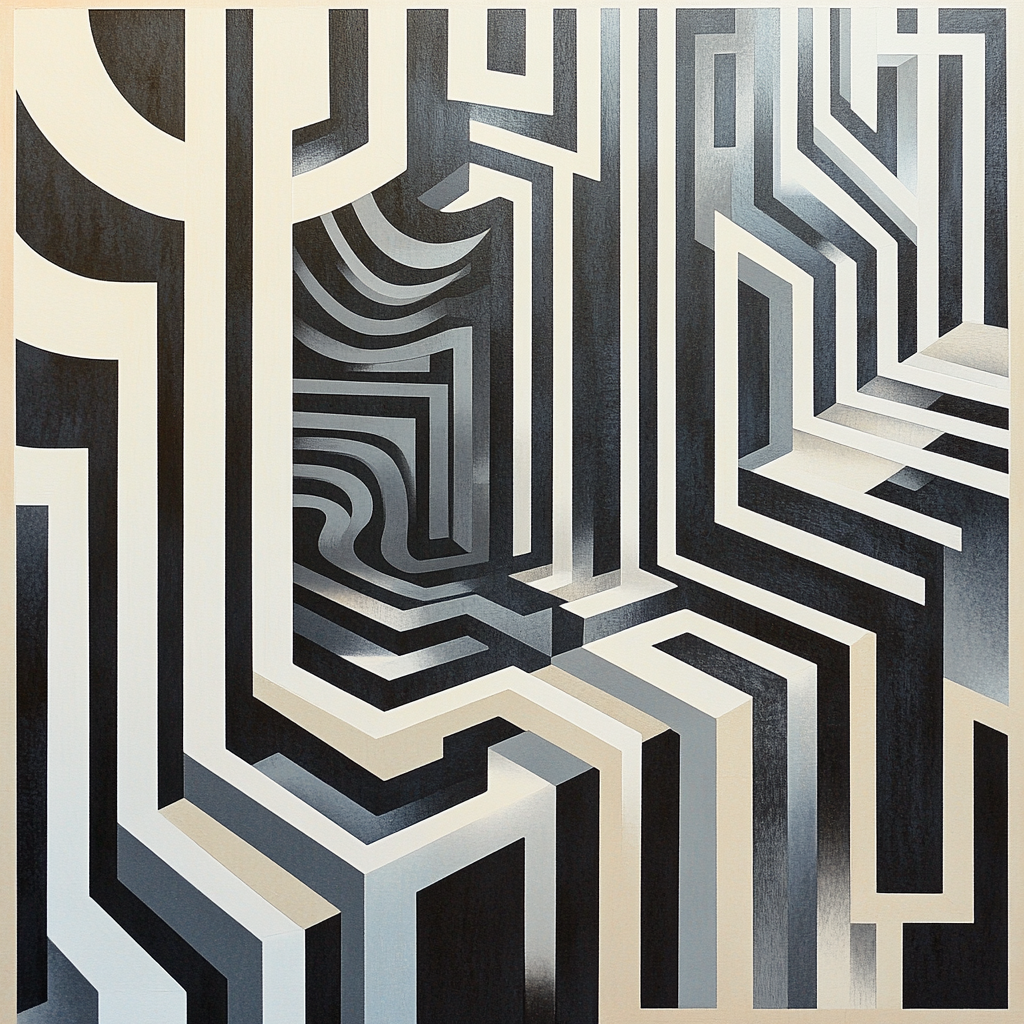 M.C. Escher Inspired Infinite Labyrinth Paint by numbers art
