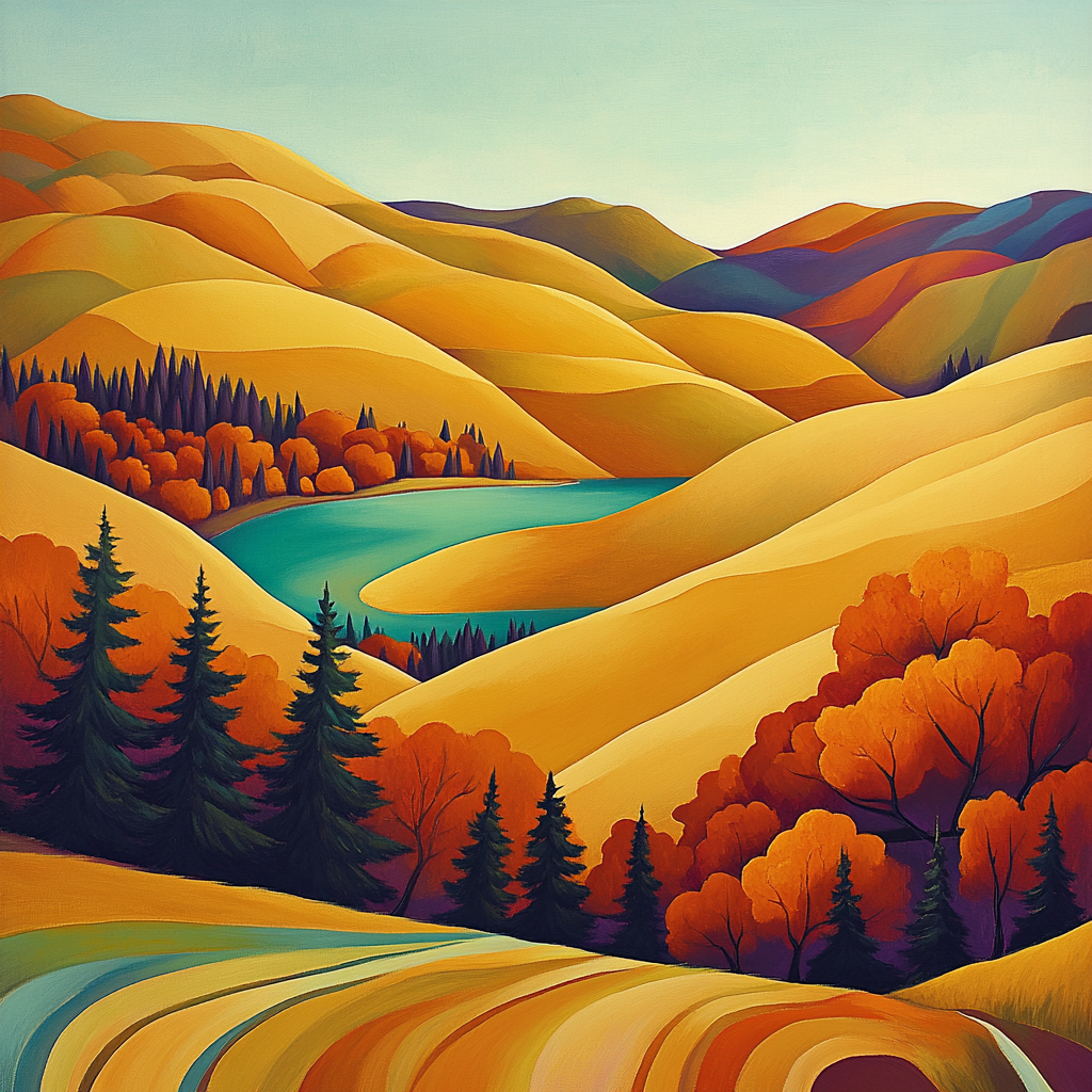 Franklin Carmichael Inspired Autumn Ridge With Golden Foliage Paint by numbers kits