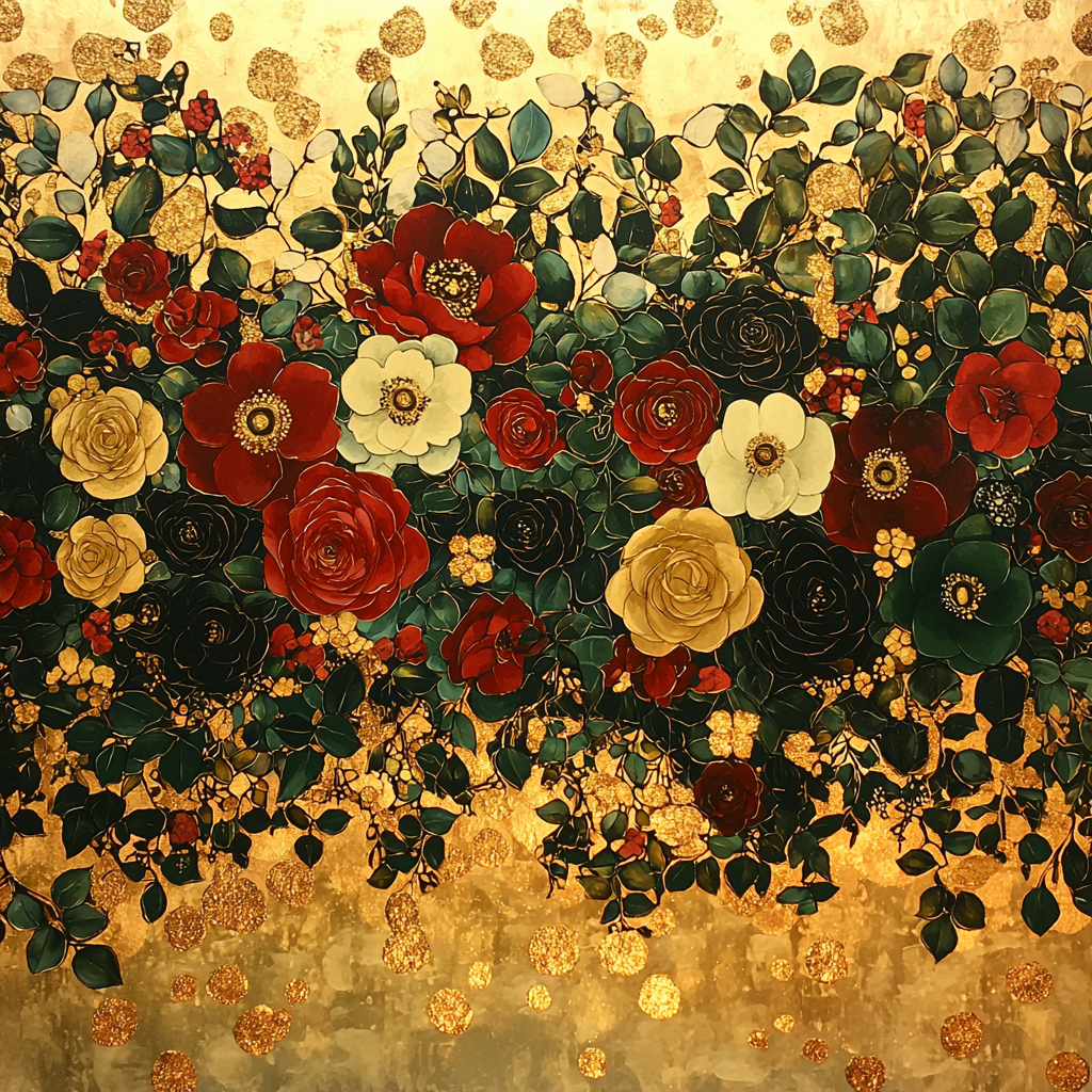 Gustav Klimt Inspired Golden Garden Flora Paint By Numbers Kits