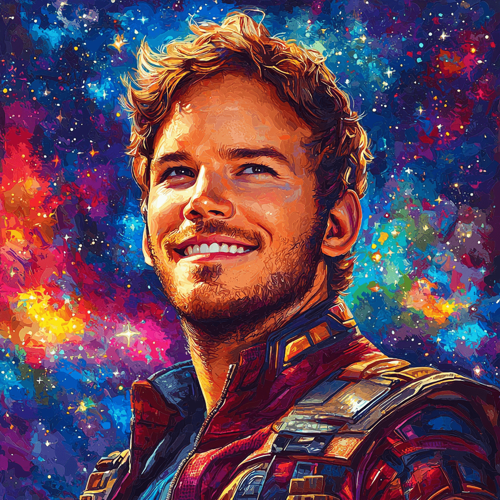 Chris Pratt: The Daring Spirit Of Star-Lord Paint By Numbers Art