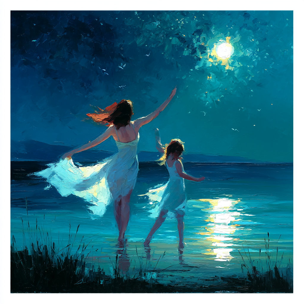 Moonlit Dance Of Motherhood Numbered Painting Kits