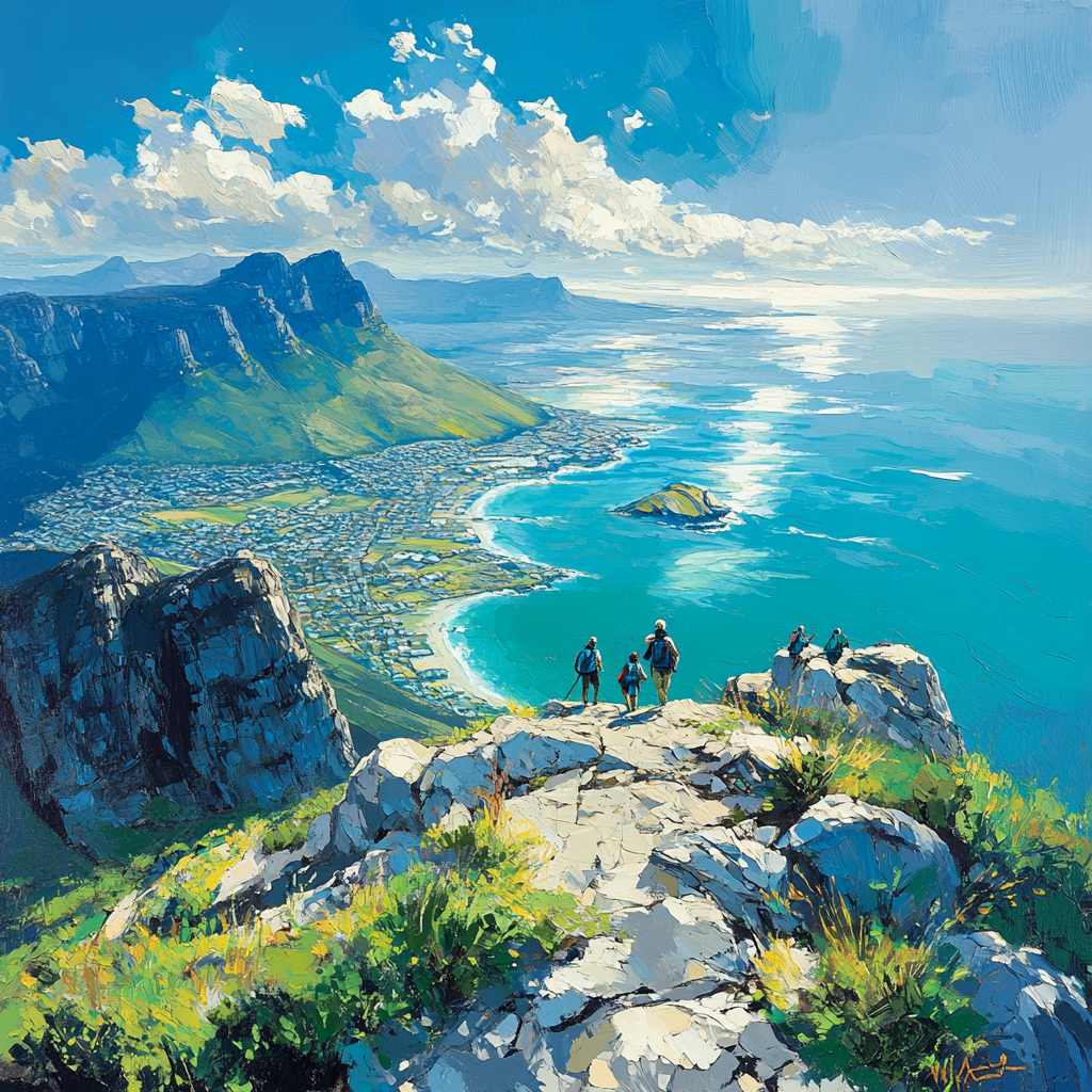 Table Mountain Summit View Cape Town South Africa painting number kit