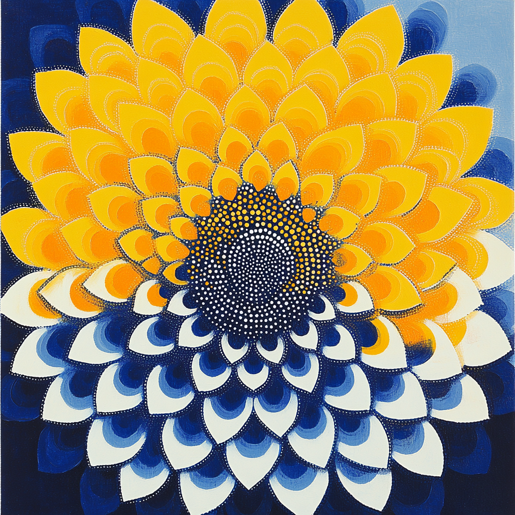 Yayoi Kusama Inspired Infinite Lotus Of Dots Numbered painting kits