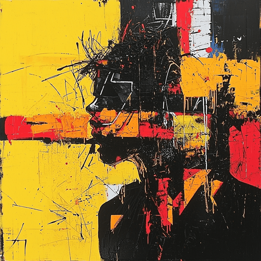 Jean-Michel Basquiat Inspired Fractured Reality Number Painting