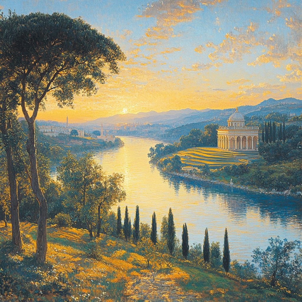 Raphael Inspired Luminous Arcadian Valley Number painting