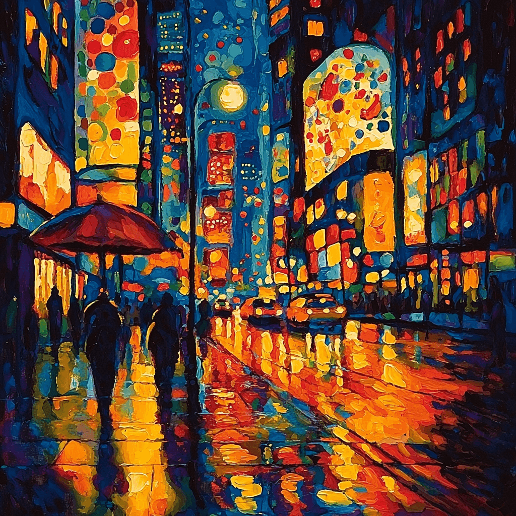 Marc Chagall Inspired Dynamic City Lights Numbered Painting Kits