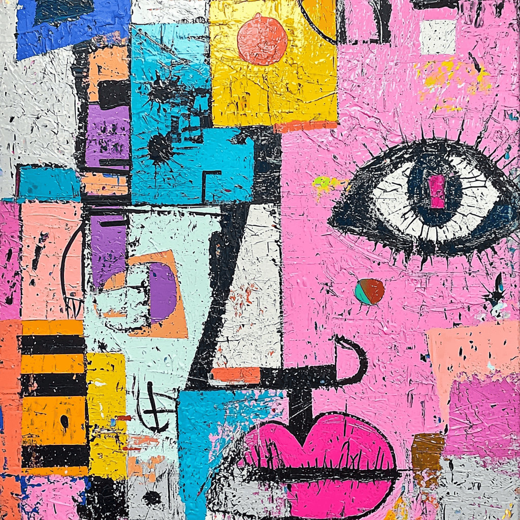 Jean-Michel Basquiat Inspired Fragmented Identity Paint By Color