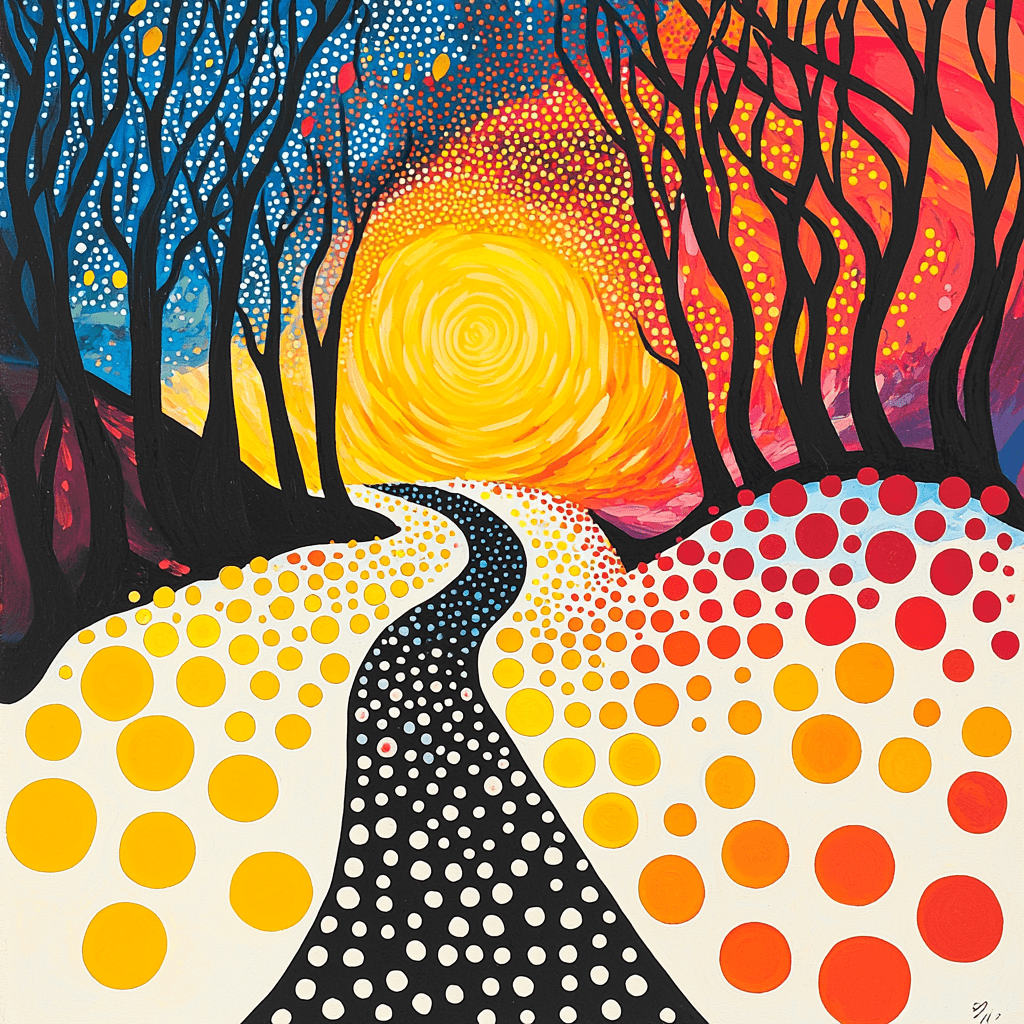 Yayoi Kusama Inspired Polka Dot Dreamscape Painting By Numbers Kit