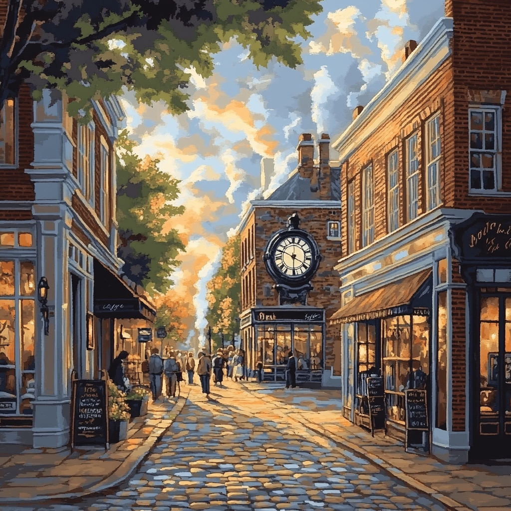 Vancouver Gastown Steam Clock And Cobbled Lane Canada Numbered painting kits