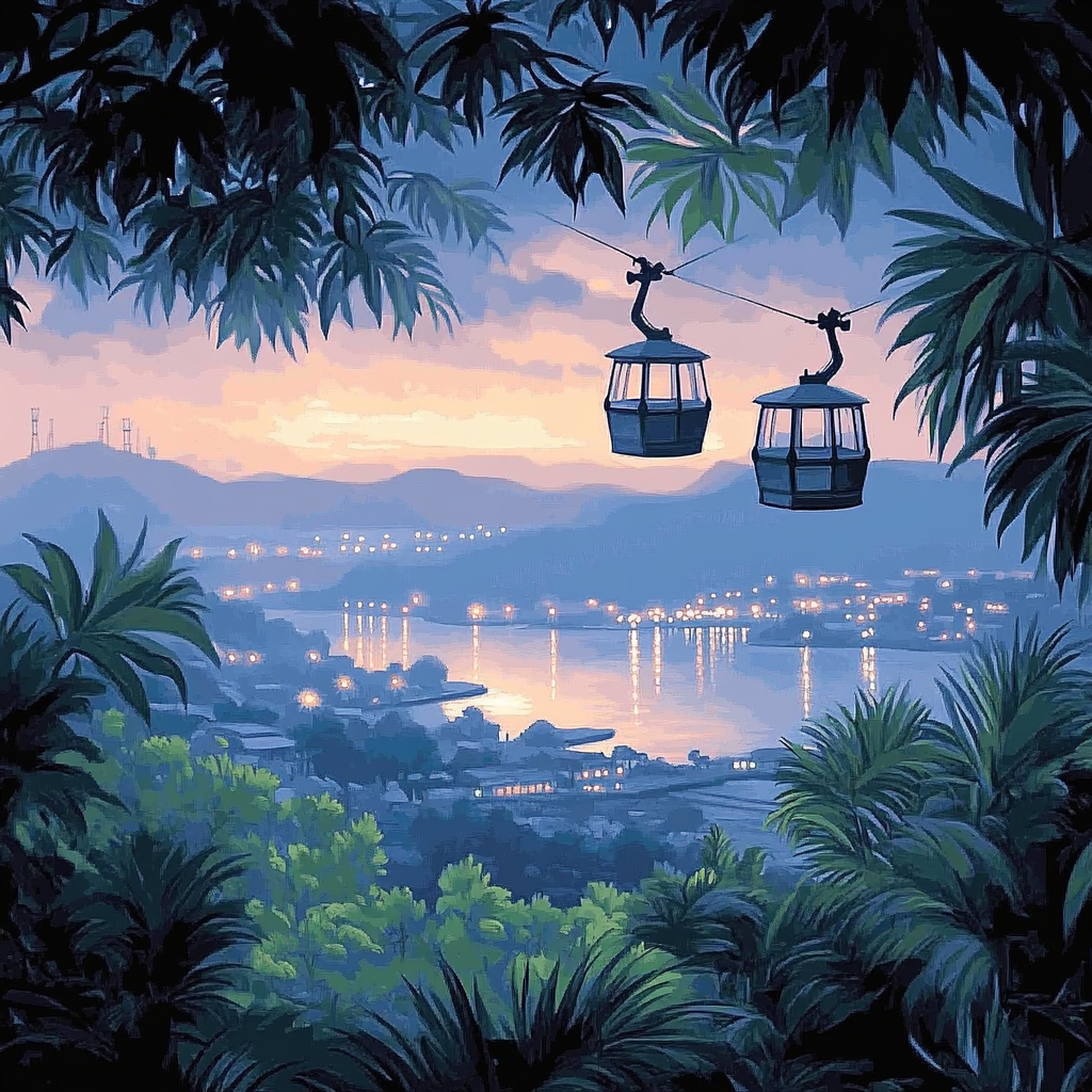 Sunrise Over Mount Faber Cable Car Singapore DIY paint by numbers