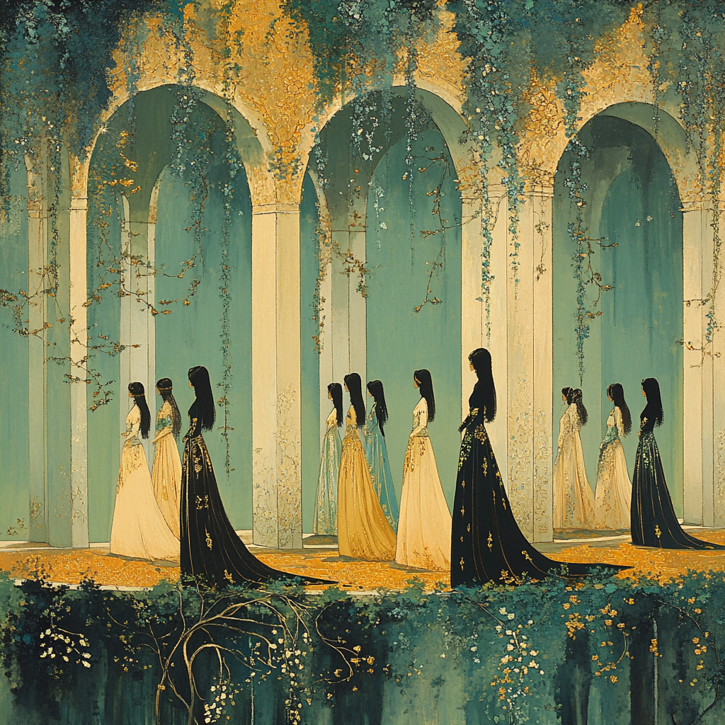 Edward Burne-Jones Inspired Fairy Court Paint by numbers art