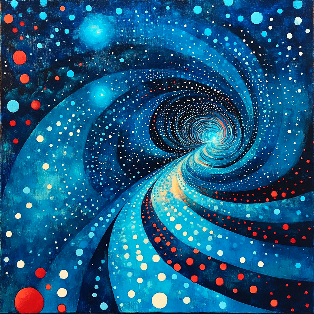 Yayoi Kusama Inspired Stellar Loop Nebula Paint by numbers art