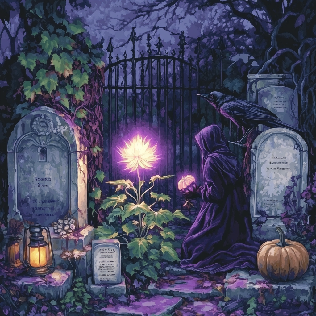 Graveyard Botanist Night Bloom paint by numbers