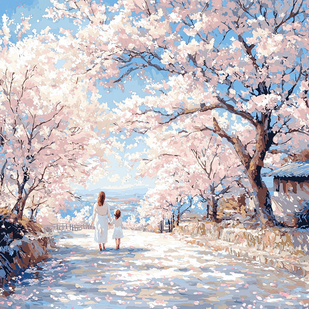 Charmed In Cherry Blossom Lane DIY Paint By Numbers