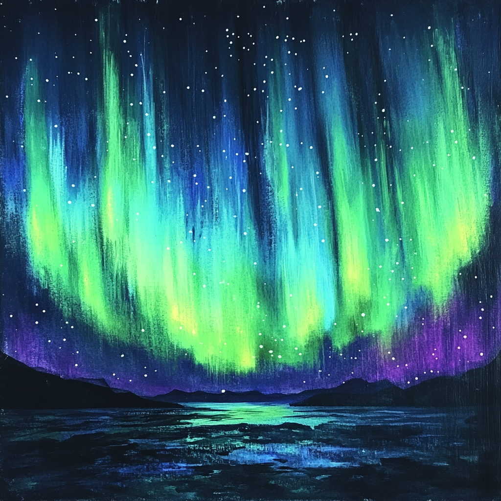 Edgar Degas Inspired Aurora Borealis Symphony painting number kit
