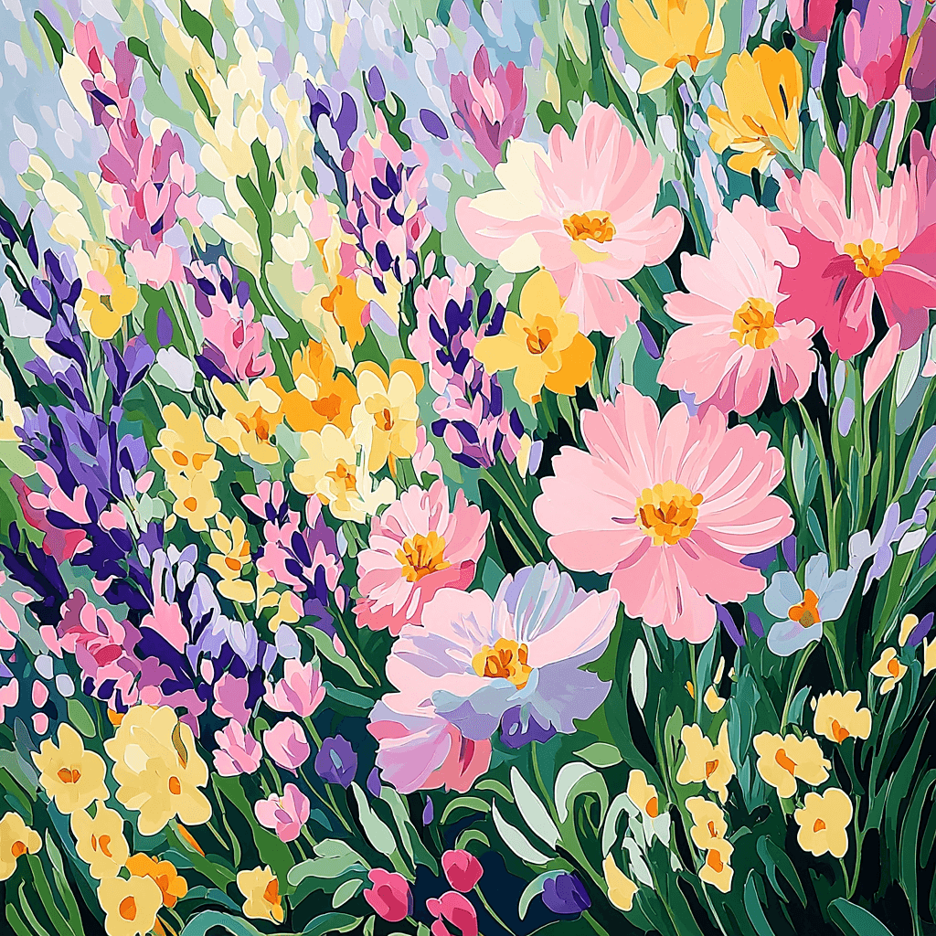 Monet Inspired Whimsical Floral Harmony Numbered Painting Kits