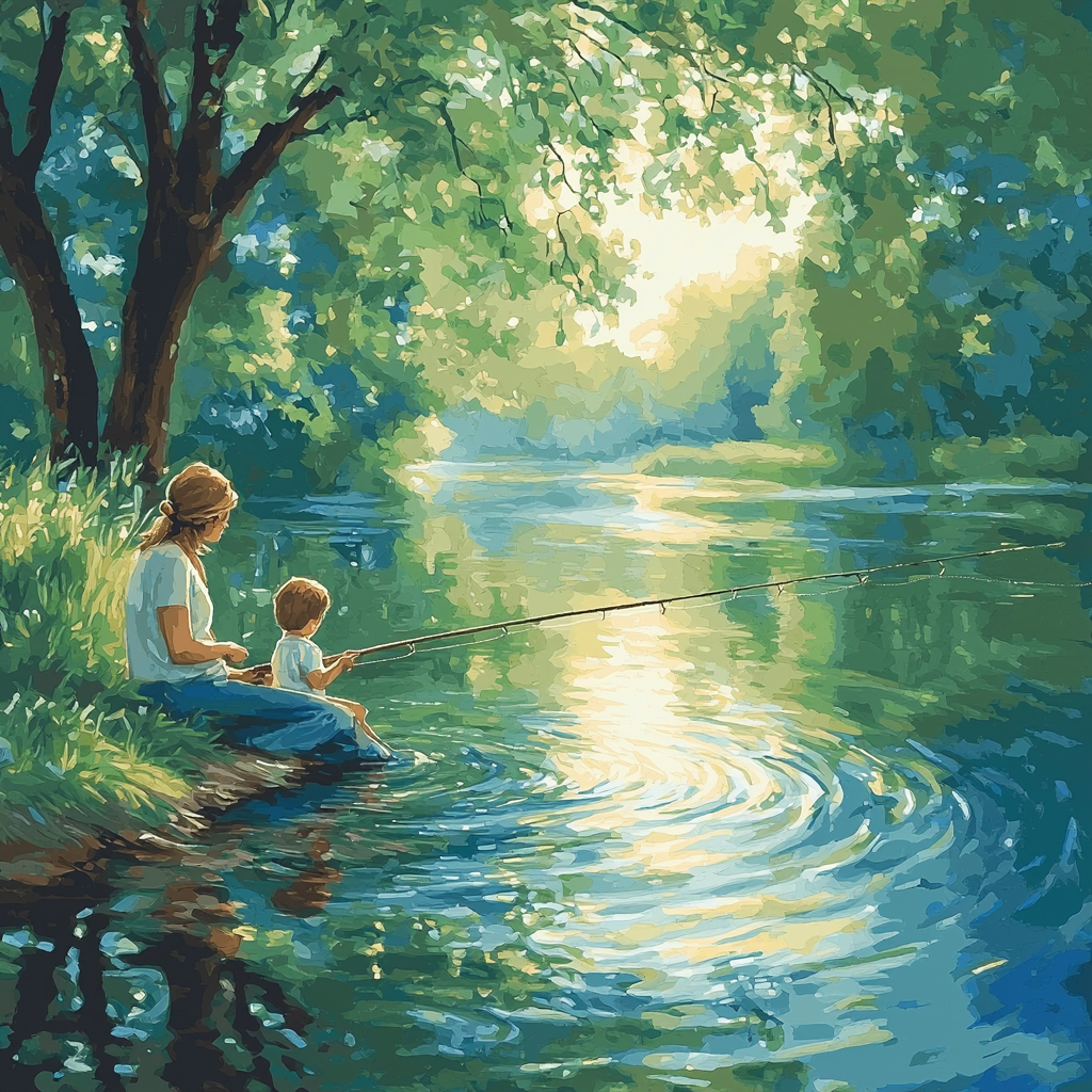 Fishing By The River Paint By Color