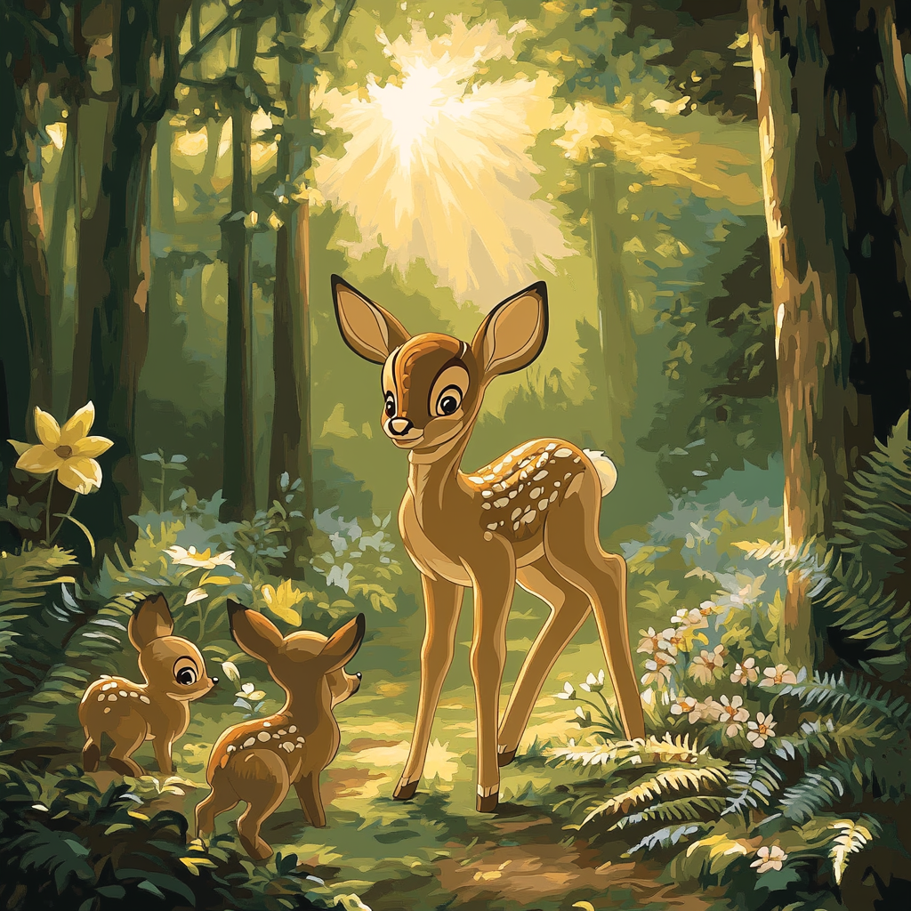 Bambi Forest Friends Disney Inspired paint by color