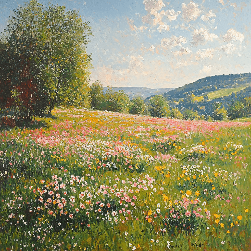 Claude Monet Inspired Monet's Spring Meadow Paint By Numbers