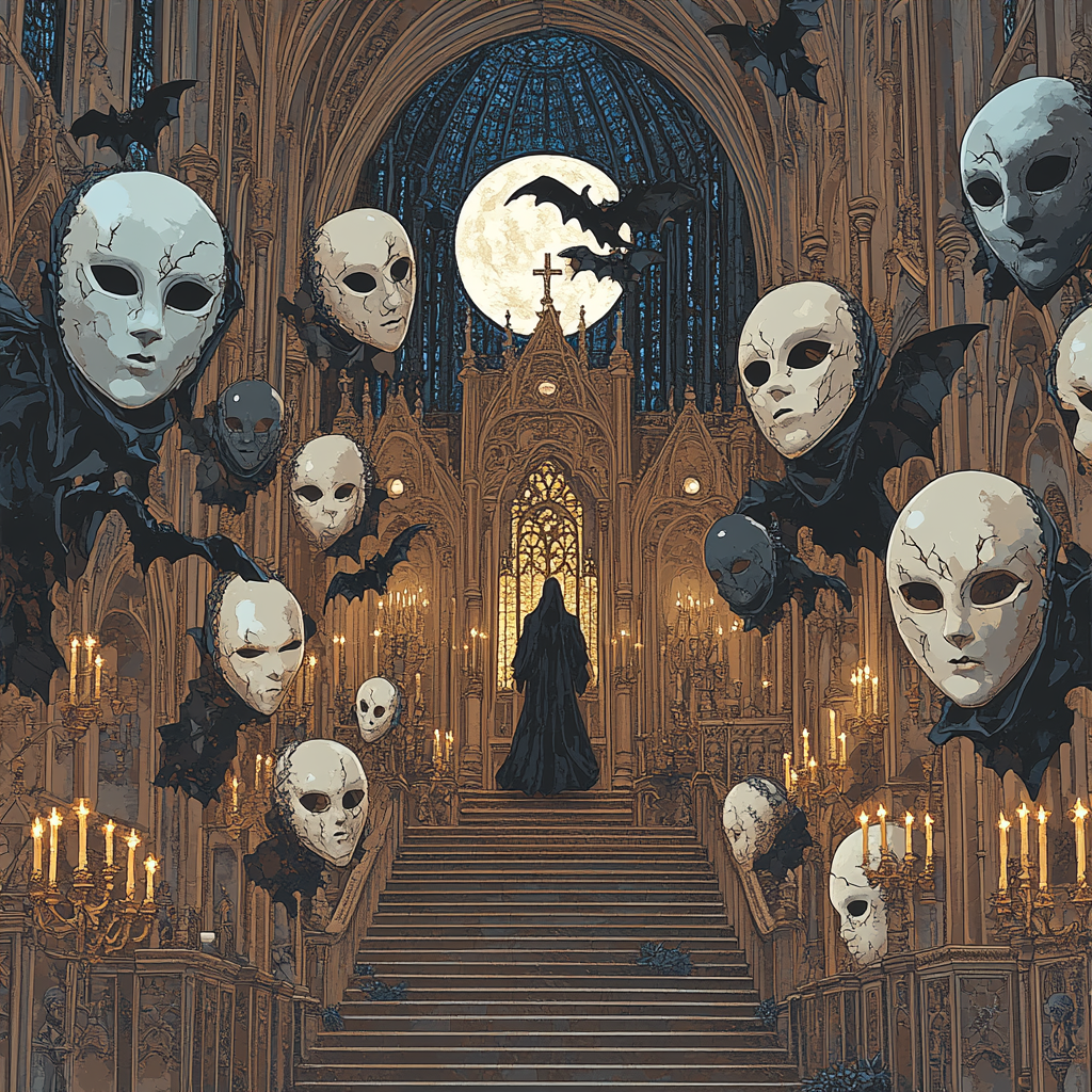 Cathedral Of Whispering Masks Painting by numbers kit