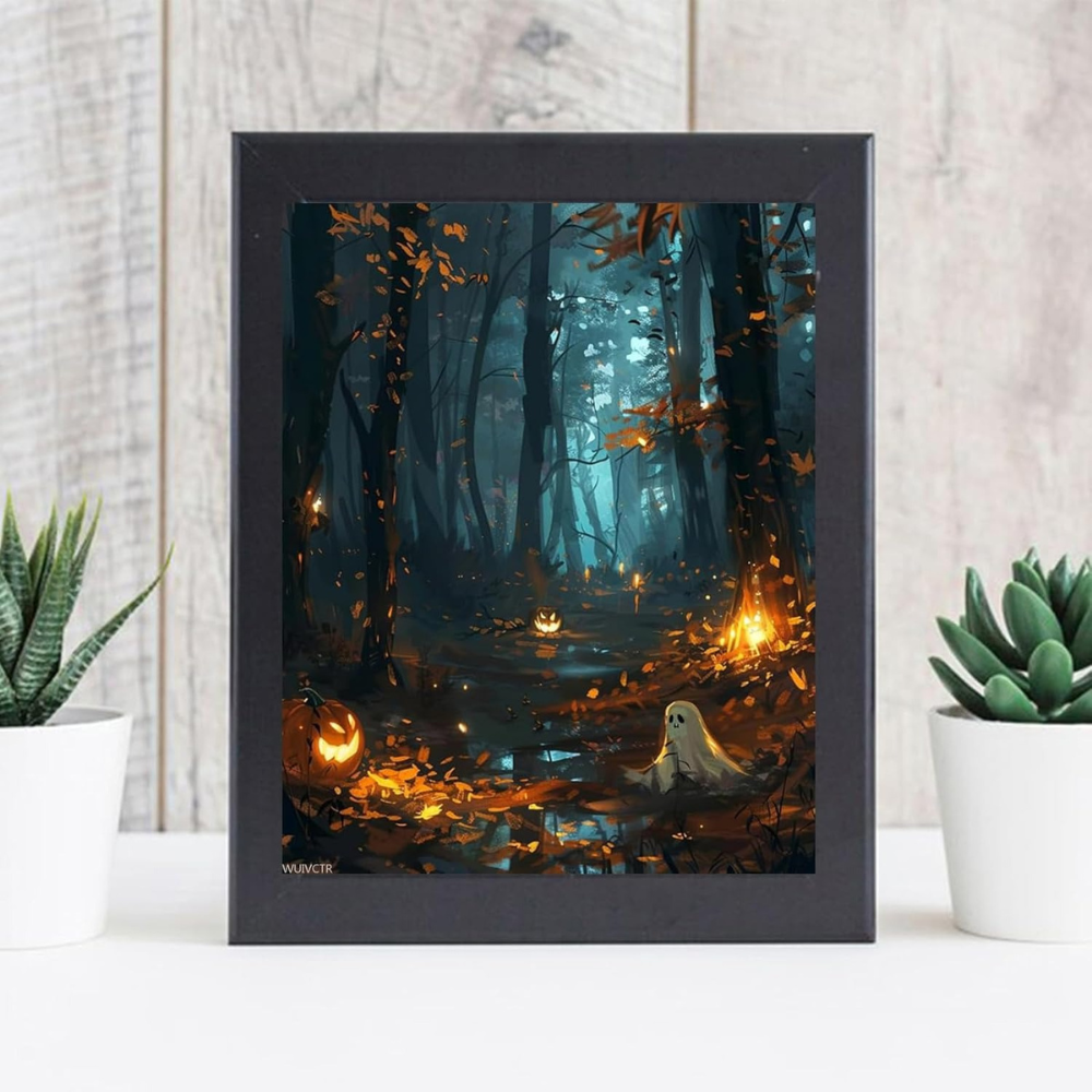 Moonlight Forest Pumpkin Path Paint By Numbers