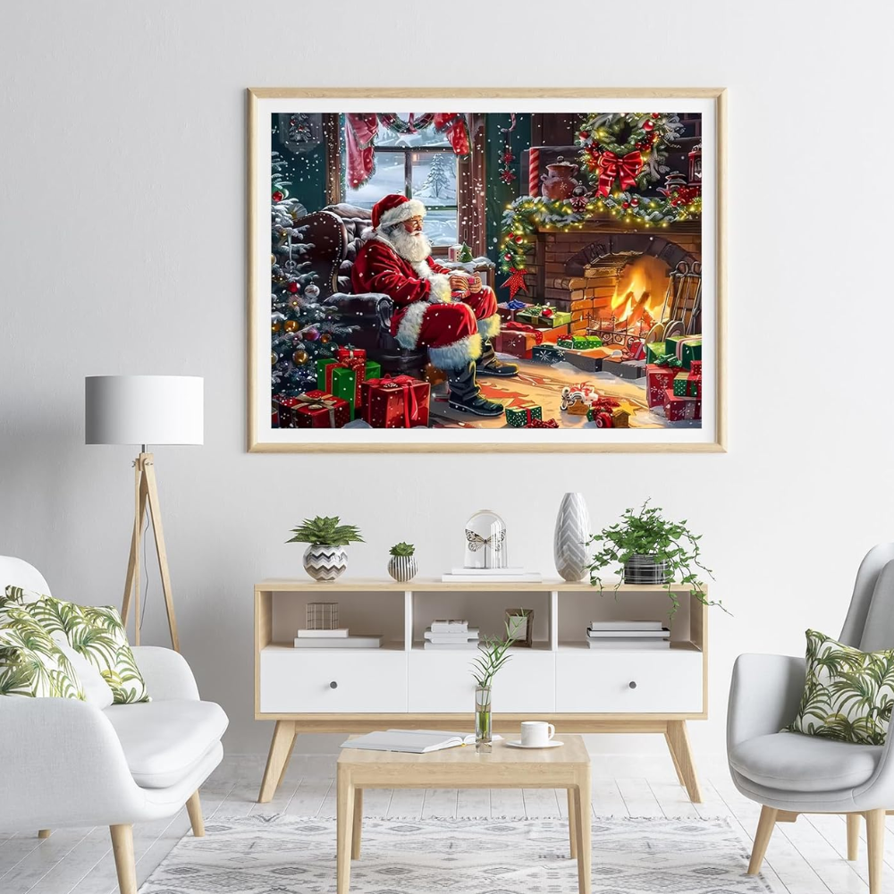 Christmas Landscape Paint by Numbers Kit Framed Canvas with Easel