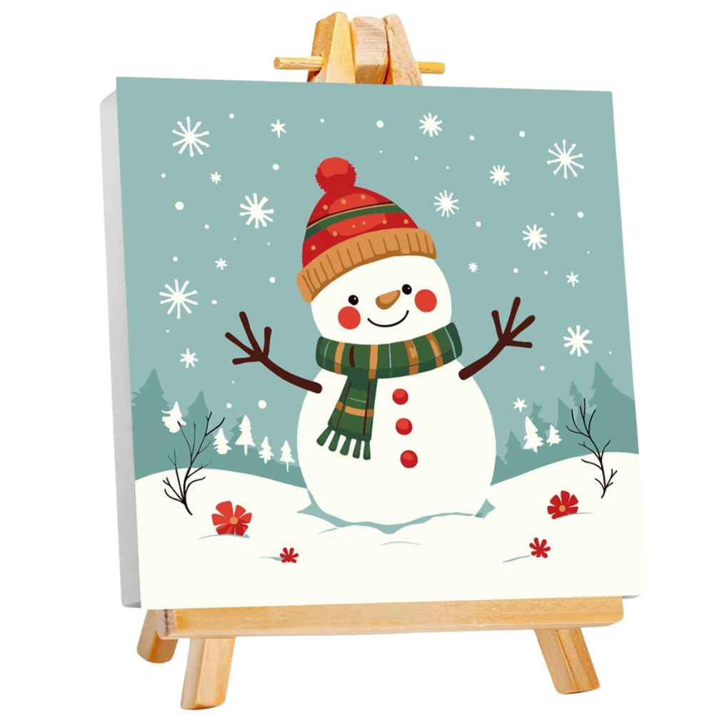 Christmas Paint by Numbers Kit for Kids with Frame and Easel