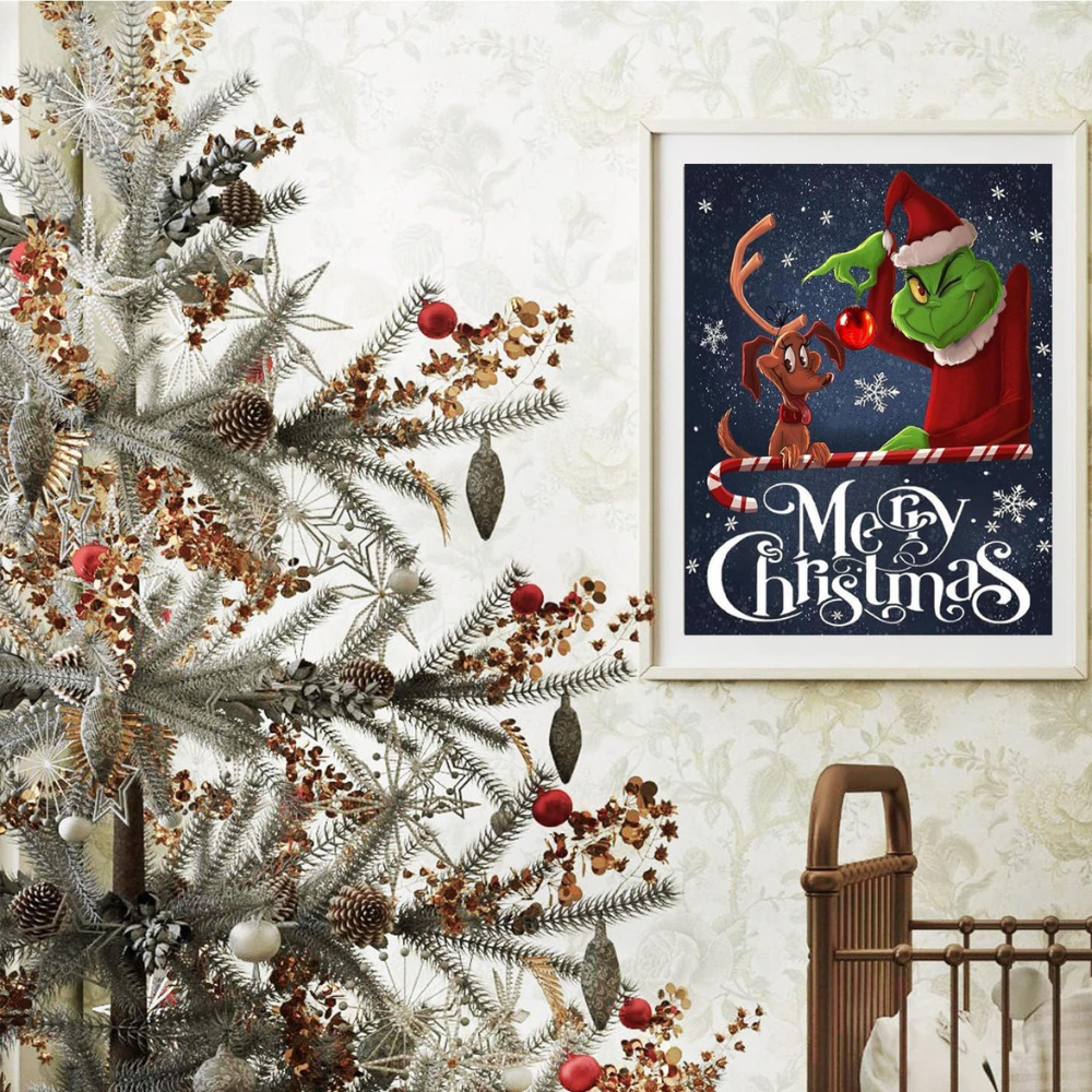 Christmas Paint by Numbers Framed Canvas Kit with Wooden Easel