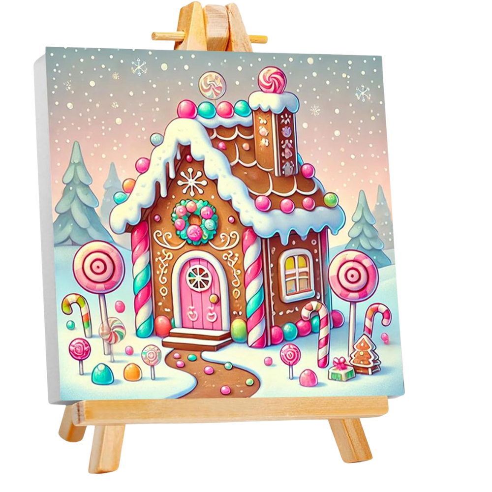 Christmas Paint by Numbers Kit with Frame and Easel