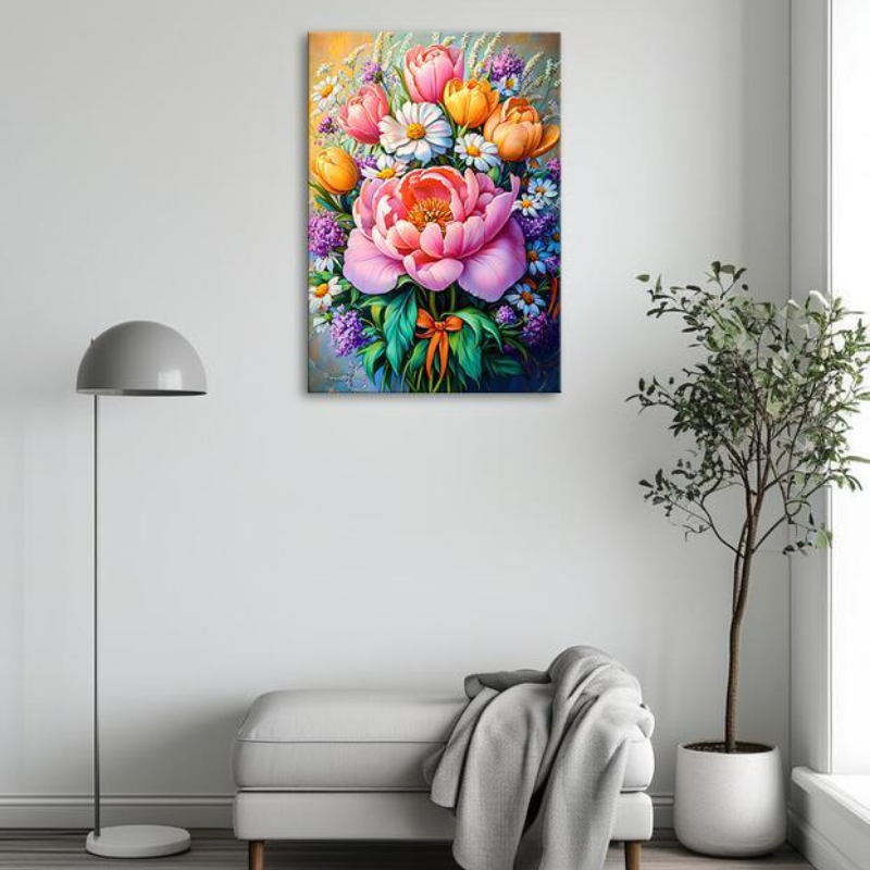 Flower Themed DIY Paint By Numbers Kit Set