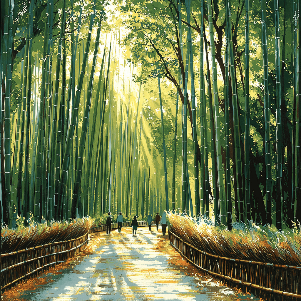 Arashiyama Bamboo Grove Paint By Number