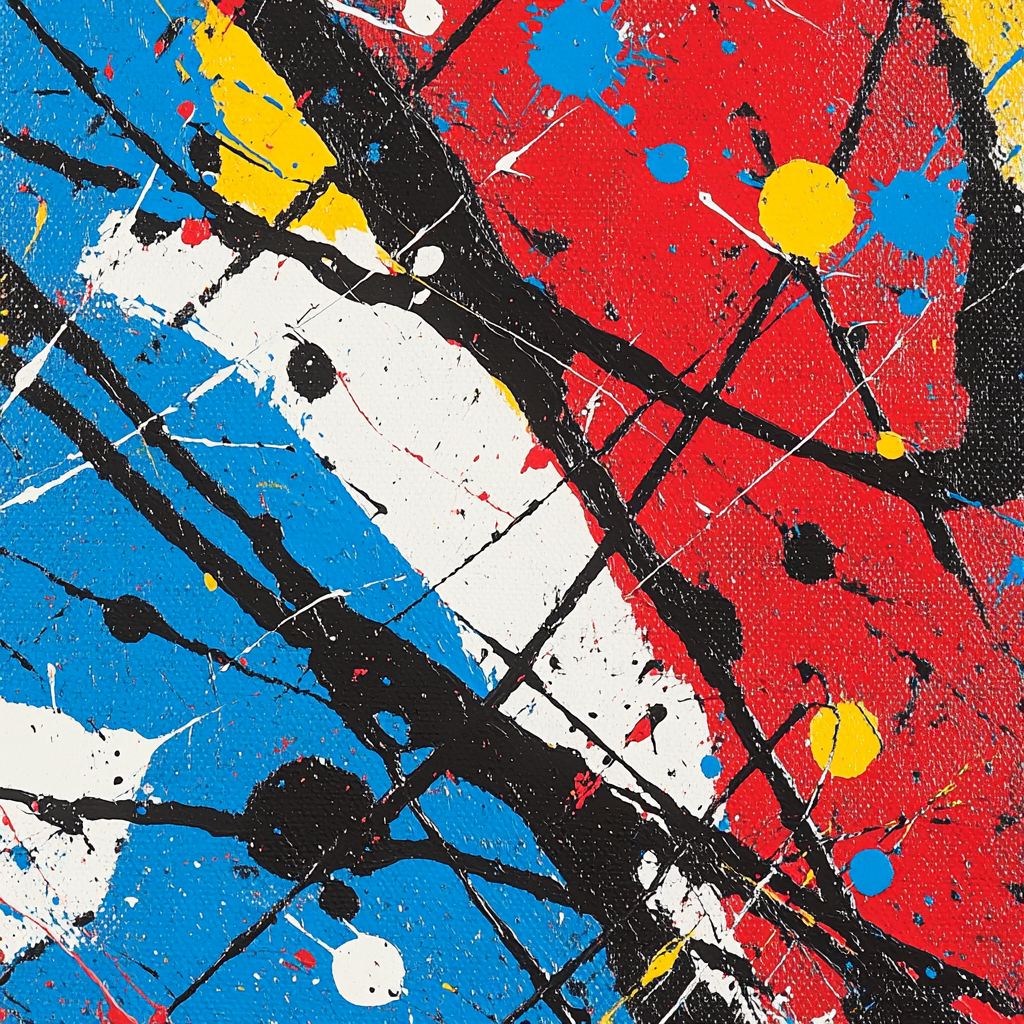Jackson Pollock Inspired Energy Burst Number painting