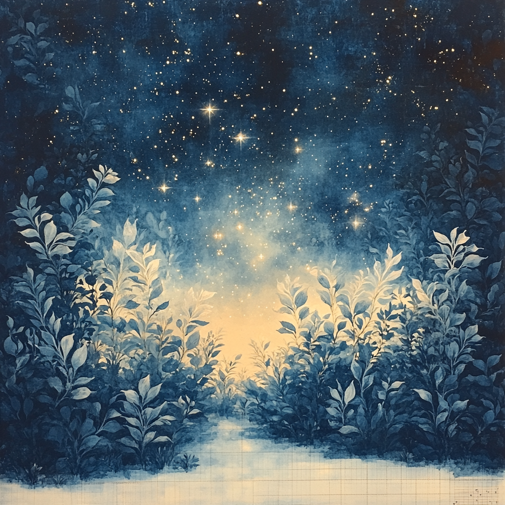 Leonardo Da Vinci Inspired Nebulaic Garden Paint by numbers art