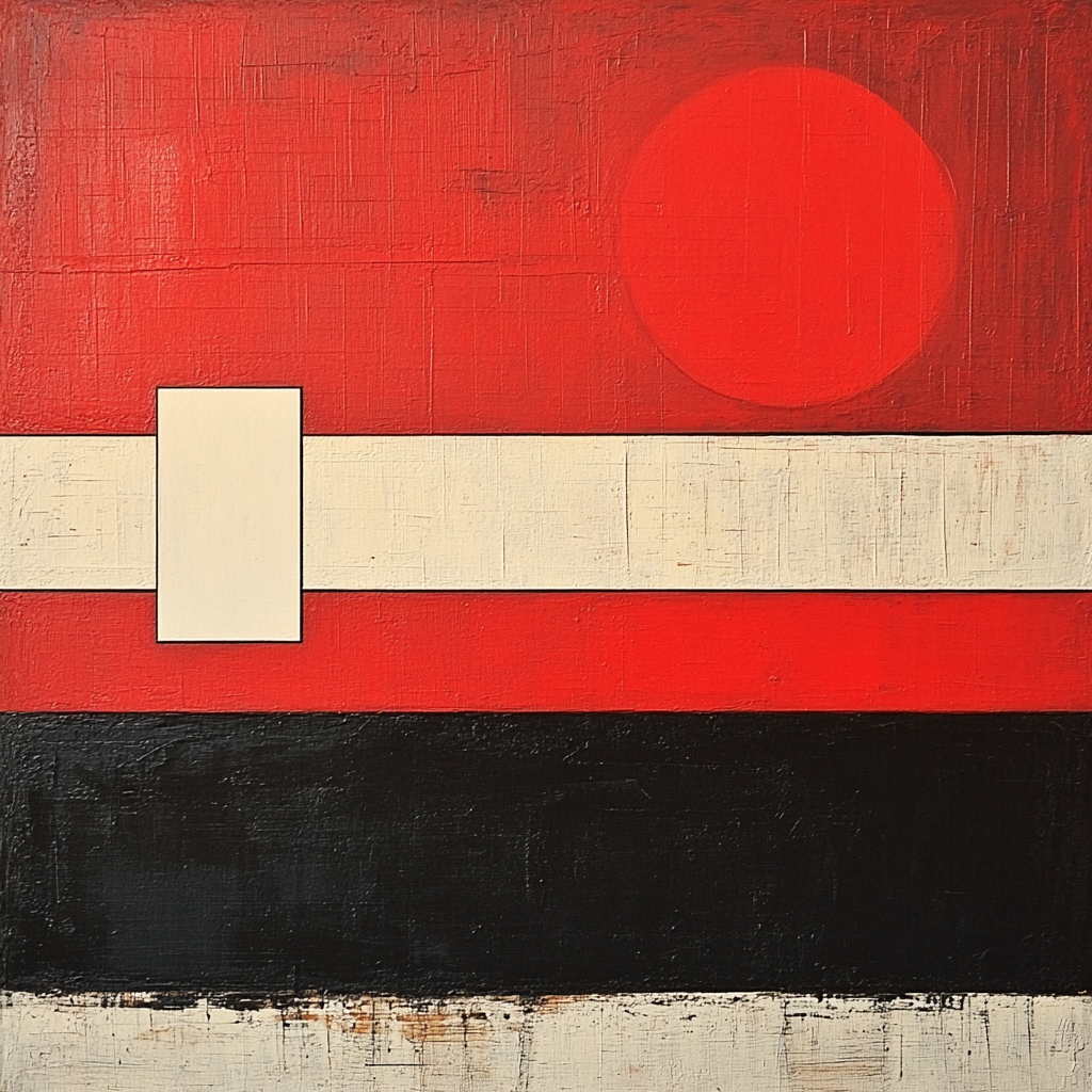 Kazimir Malevich Inspired Red Horizon Composition DIY paint by numbers