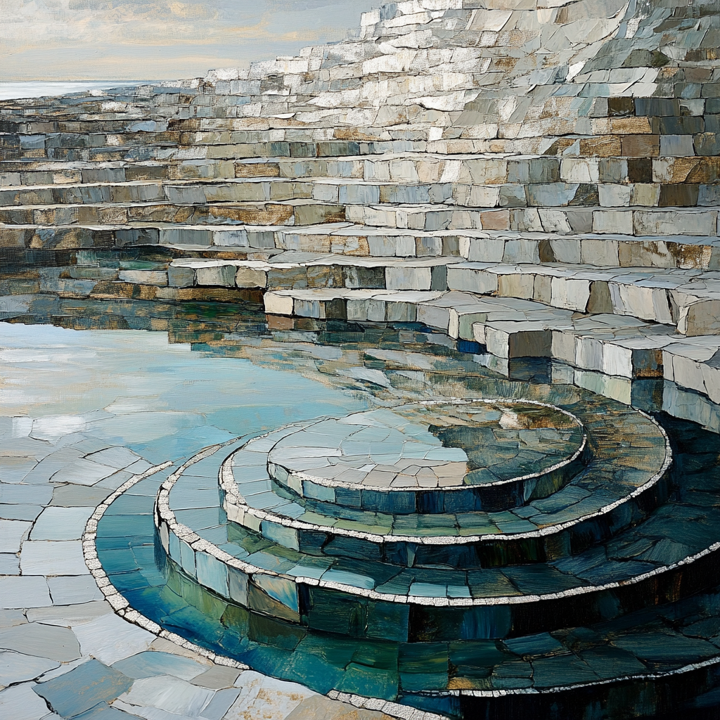 Jean-Paul Riopelle Inspired Glacial Mosaic Lake painting number kit