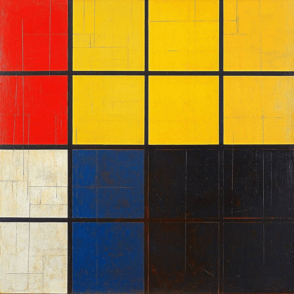 Piet Mondrian Inspired Modern Industrial Abstract Painting By Numbers Kit