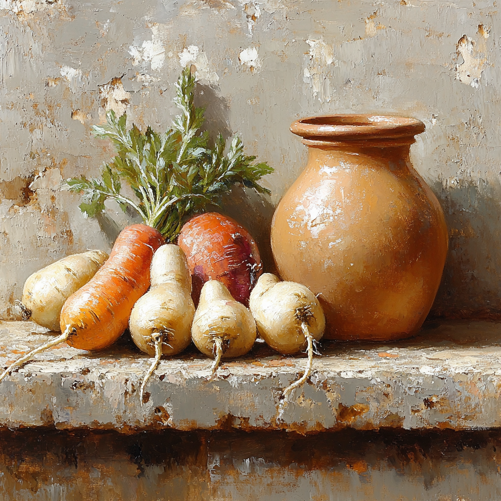 Diego Velázquez Inspired Market Vegetable Bodegon painting number kit