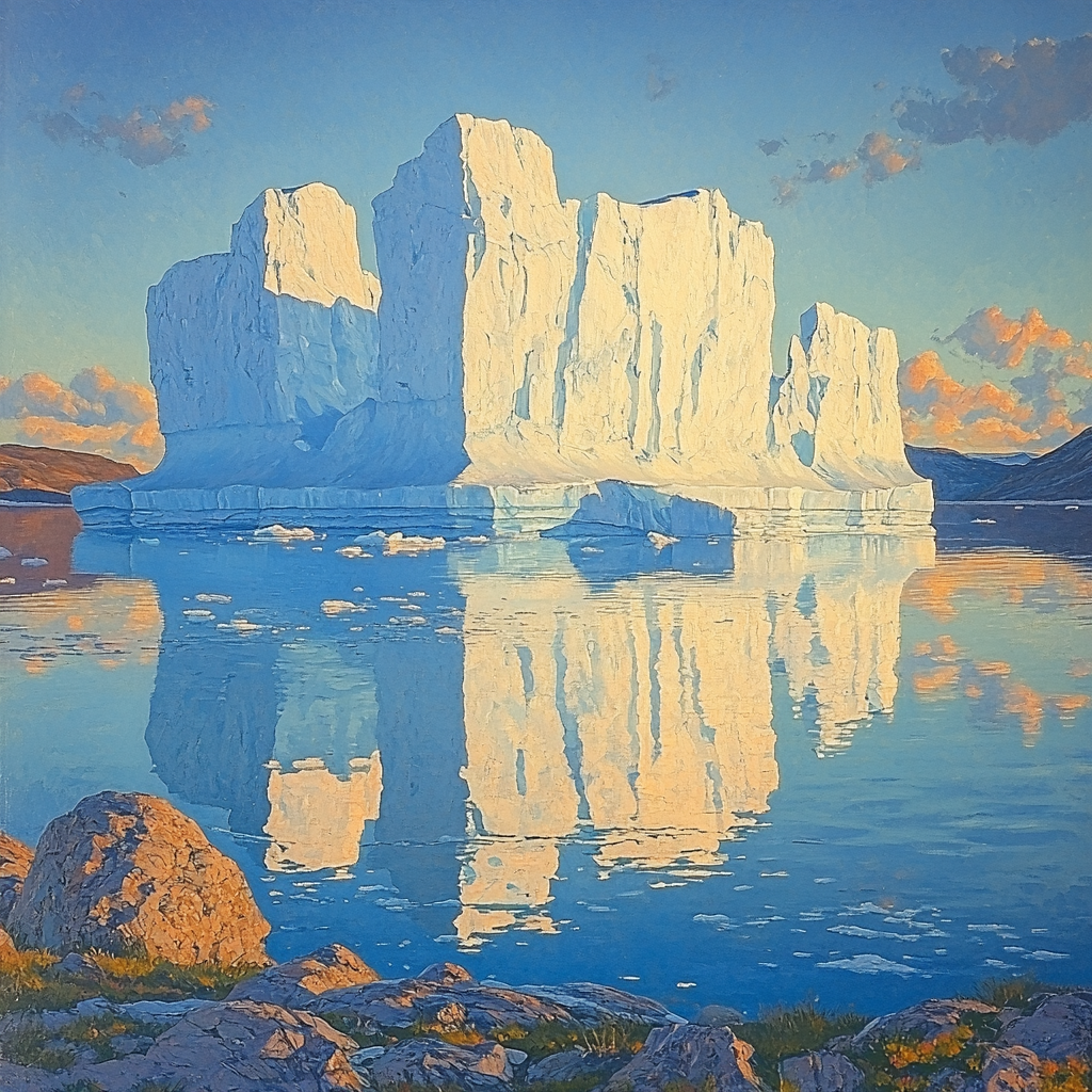 Lawren Harris Inspired Radiant Arctic Iceberg paint by numbers