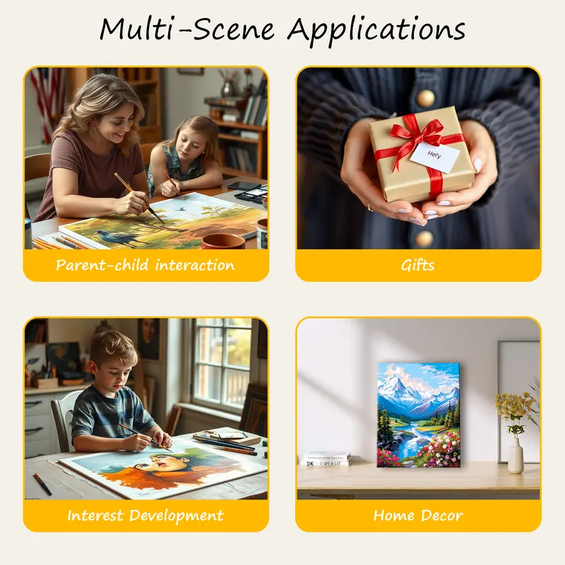 Happy Painting Exclusive 16"x20" DIY Paint by Number Kit with Floral & Butterfly Design Unzip Doodle Coloring Toys for All Ages Canvas Art Crafts Holiday Gifts 2