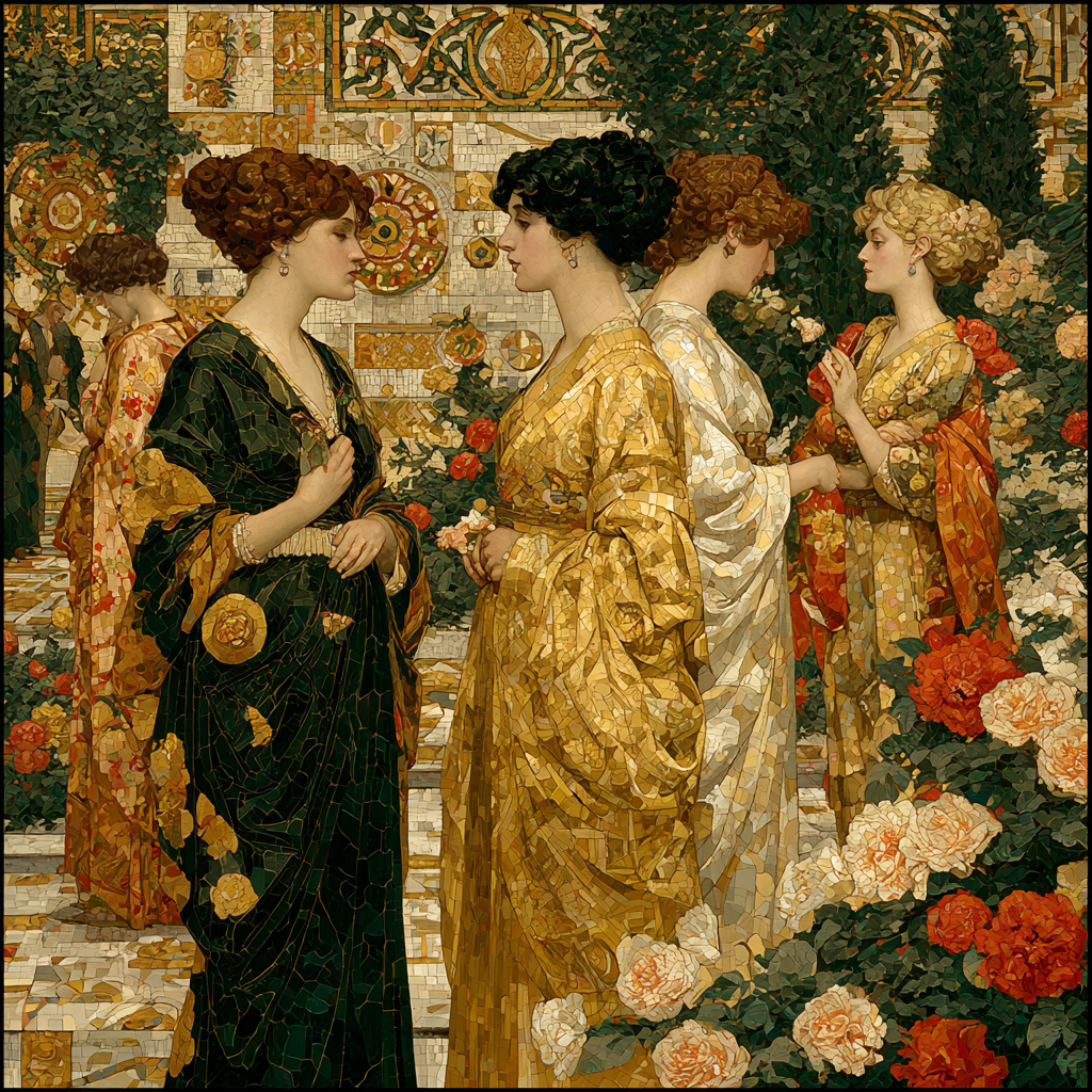 Gustav Klimt Inspired Decorative Garden Party painting number kit