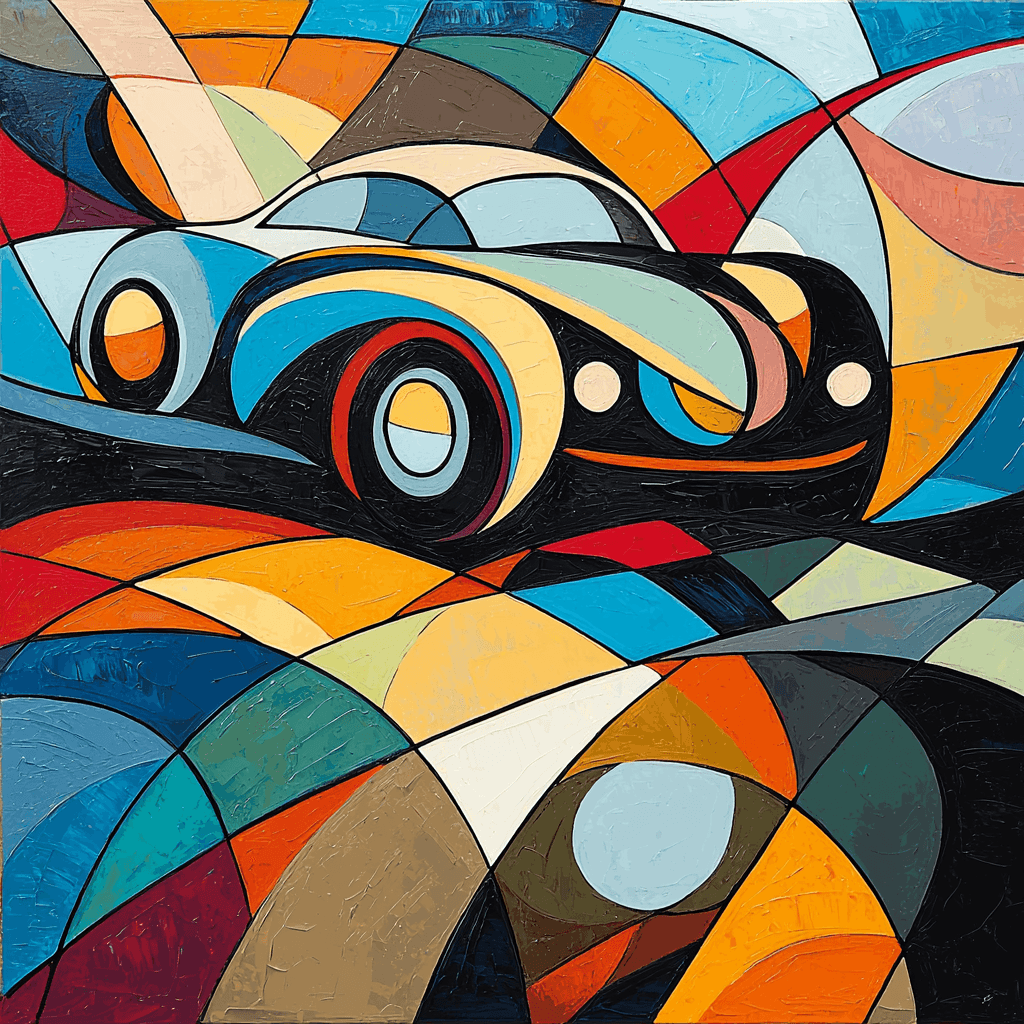 Picasso Inspired Retro Vehicle Adventure Numbered Painting Kits