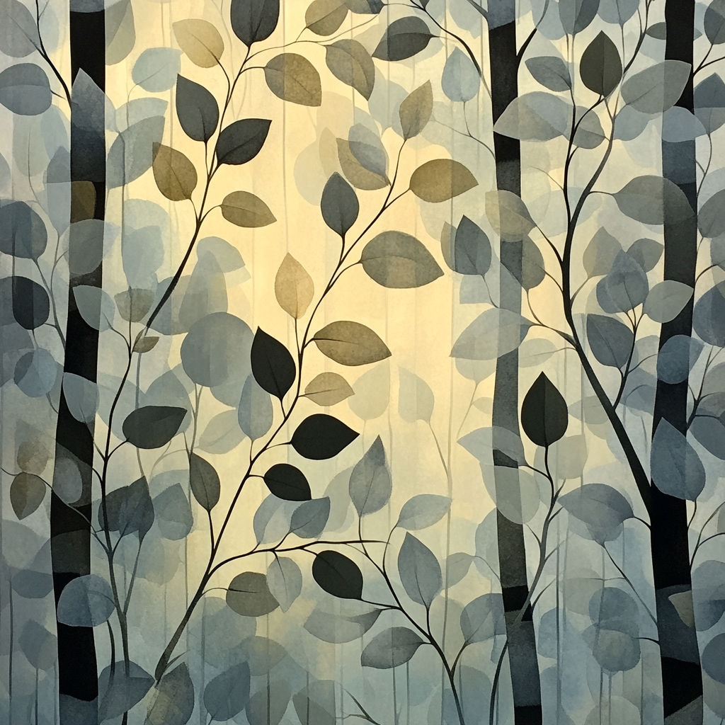 M.C. Escher Inspired Fractal Forest Canopy Numbered painting kits