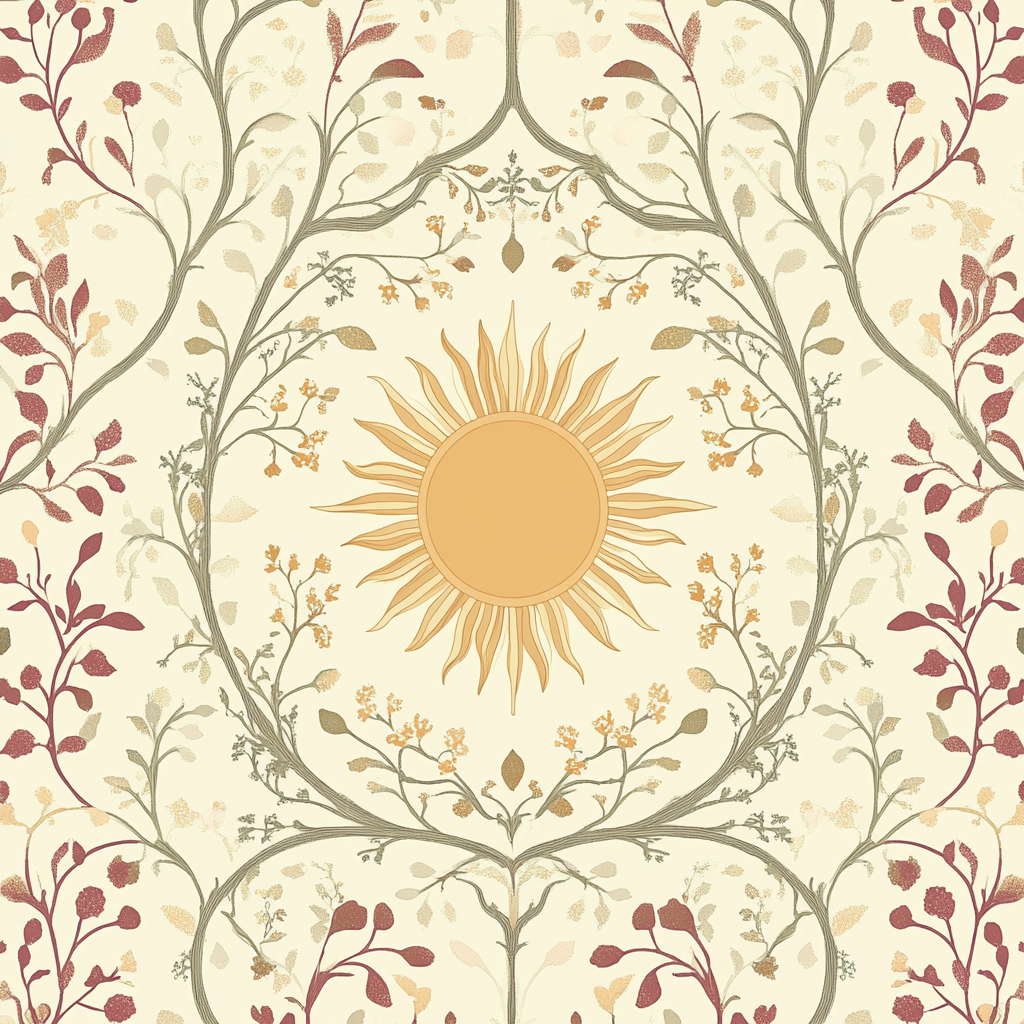 Alphonse Mucha Inspired Solar Vine Mandala paint by numbers