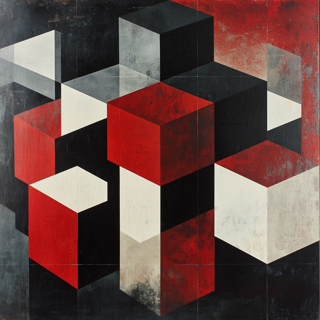 Kazimir Malevich Inspired Cubic Reflections Numbered Painting Kits