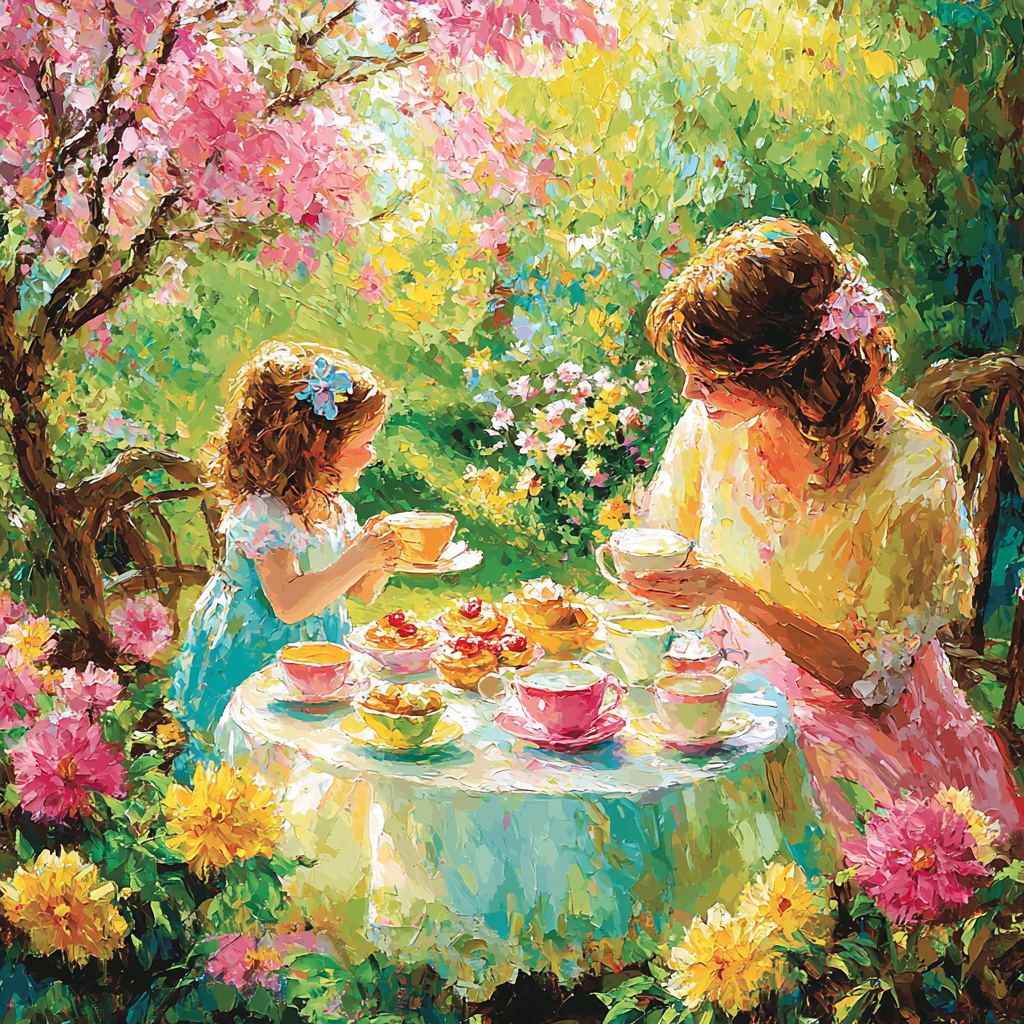 Mom's Special Tea Party Number Painting